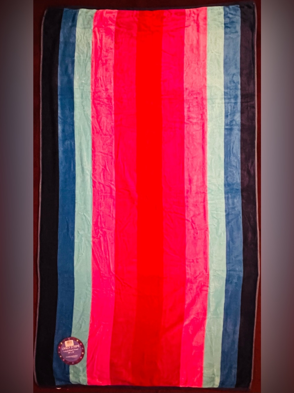 Lively Stripe Soft Velour Oversized Beach Towel